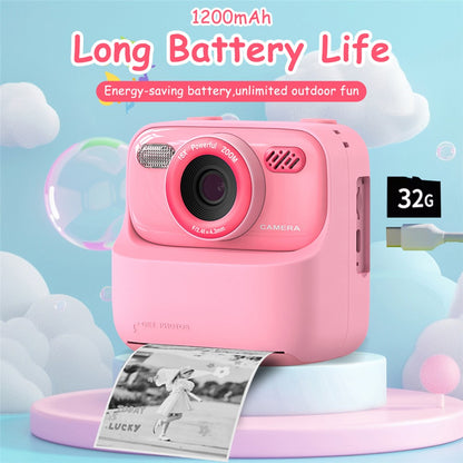 P79 Photo Instant Print Kids Digital Camera Fun Game HD 1080P Dual Lens Camera with 32G Memory Card