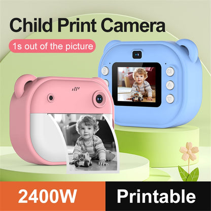 Y600 2.0-inch Screen Kids 24MP Instant Camera Thermal Printing Photo Printer with 32G TF Card + Card Reader