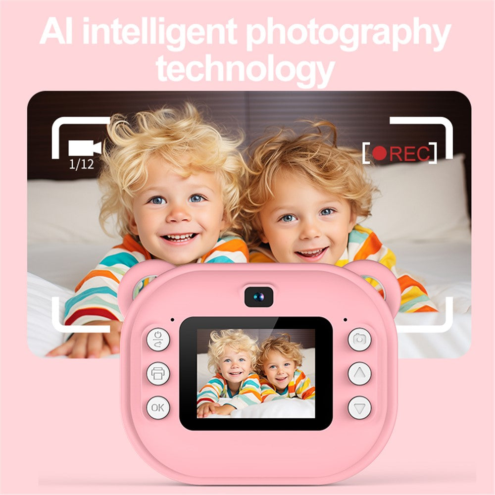 Y600 2.0-inch Screen Kids 24MP Instant Camera Thermal Printing Photo Printer with 32G TF Card + Card Reader