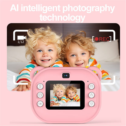 Y600 2.0-inch Screen Kids 24MP Instant Camera Thermal Printing Photo Printer with 32G TF Card + Card Reader