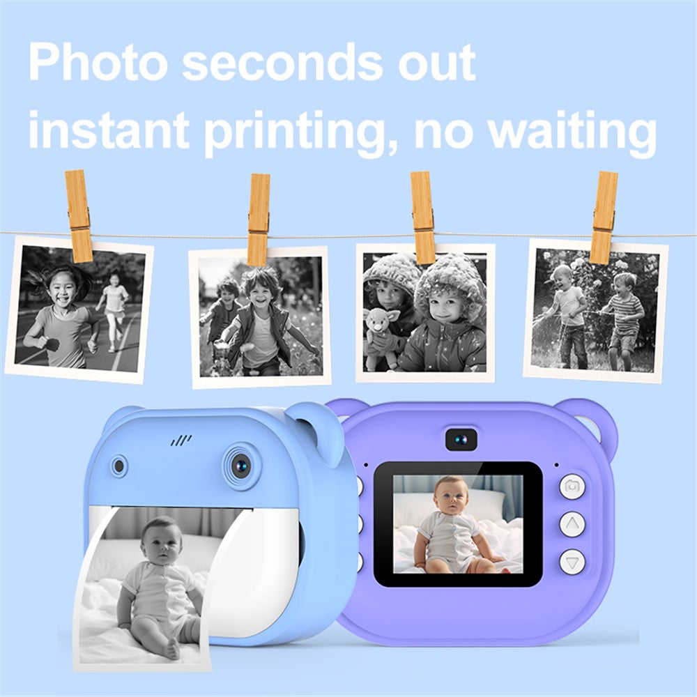 Y600 2.0-inch Screen Kids 24MP Instant Camera Thermal Printing Photo Printer with 32G TF Card + Card Reader