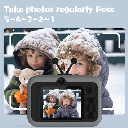 Q2 Kids Camera Toy Cartoon Snail Shaped Children Photo Video Recorder with 32G Memory Card