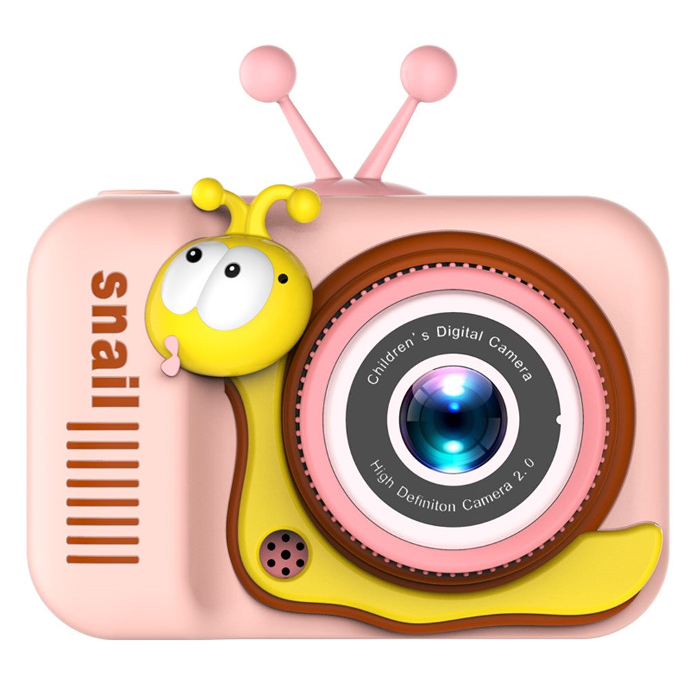 Q2 Kids Camera Toy Cartoon Snail Shaped Children Photo Video Recorder with 32G Memory Card