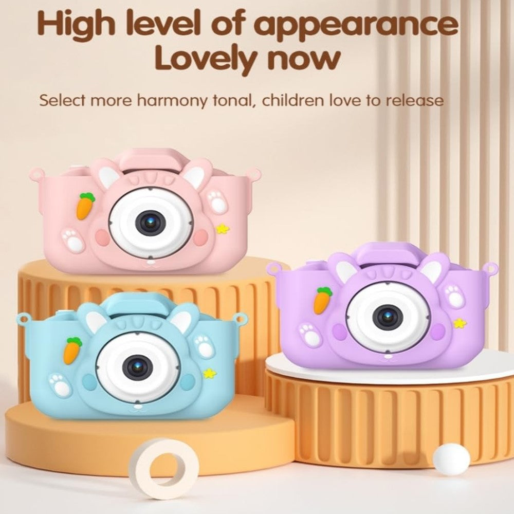 x11s Cartoon Rabbit Shaped Kids Camera Toy Children Photo Video Recorder with 32G Memory Card