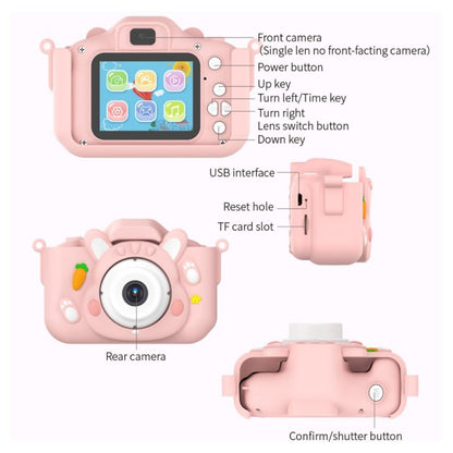 x11s Cartoon Rabbit Shaped Kids Camera Toy Children Photo Video Recorder with 32G Memory Card