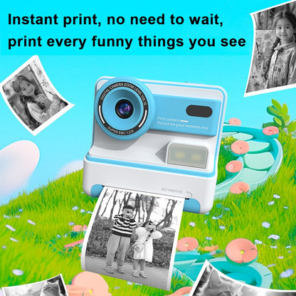 D101 2.4-inch HD Screen Dual Lens Kids Instant Camera Photo Thermal Printer with 32G Memory Card