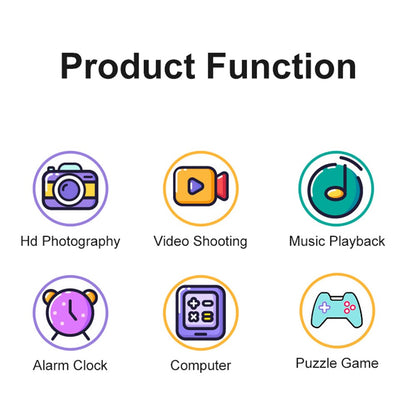 AC100 Cartoon Pattern 2.8-inch Touch Screen Kids Camera Game Music Alarm Clock HD Video Recorder