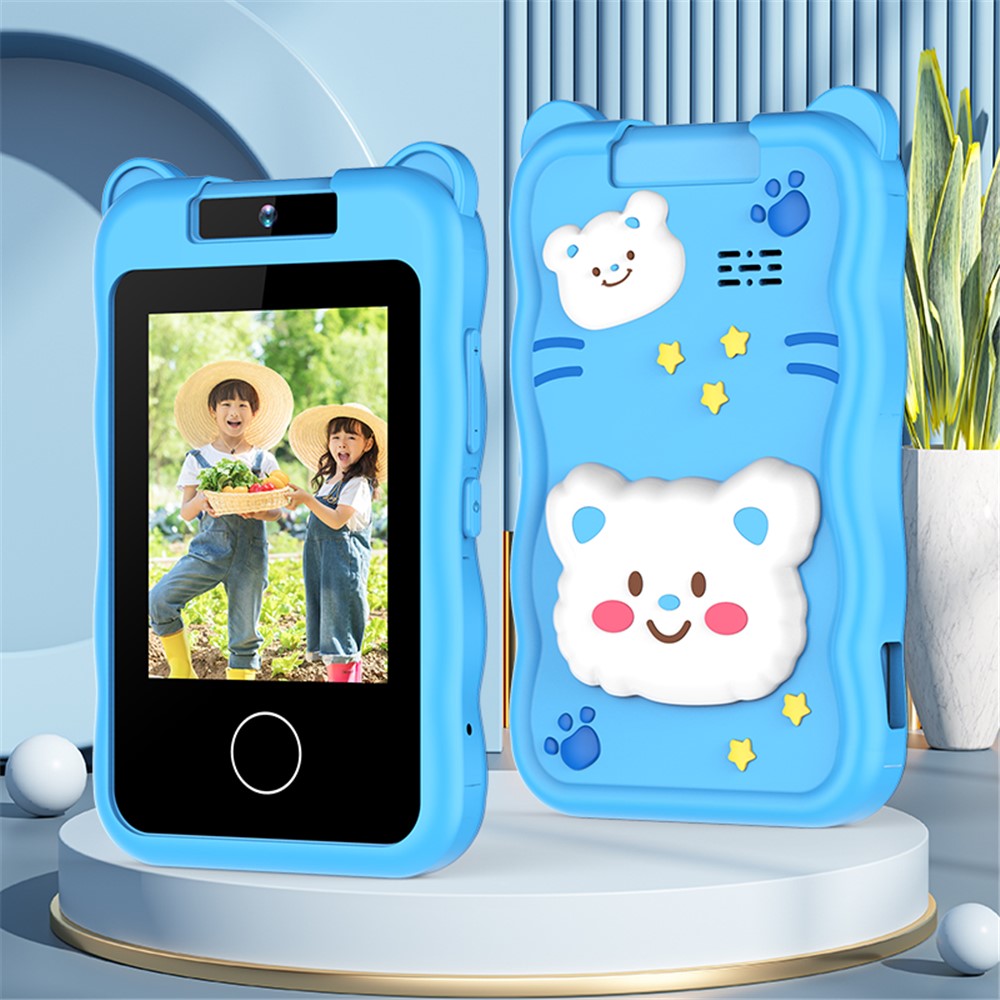 AC100 Cartoon Pattern 2.8-inch Touch Screen Kids Camera Game Music Alarm Clock HD Video Recorder