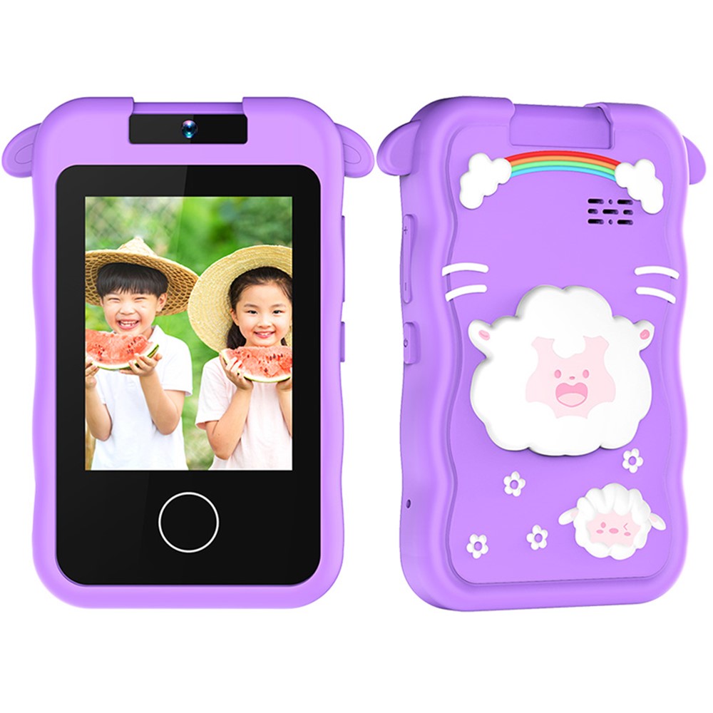 AC100 Cartoon Pattern 2.8-inch Touch Screen Kids Camera Game Music Alarm Clock HD Video Recorder