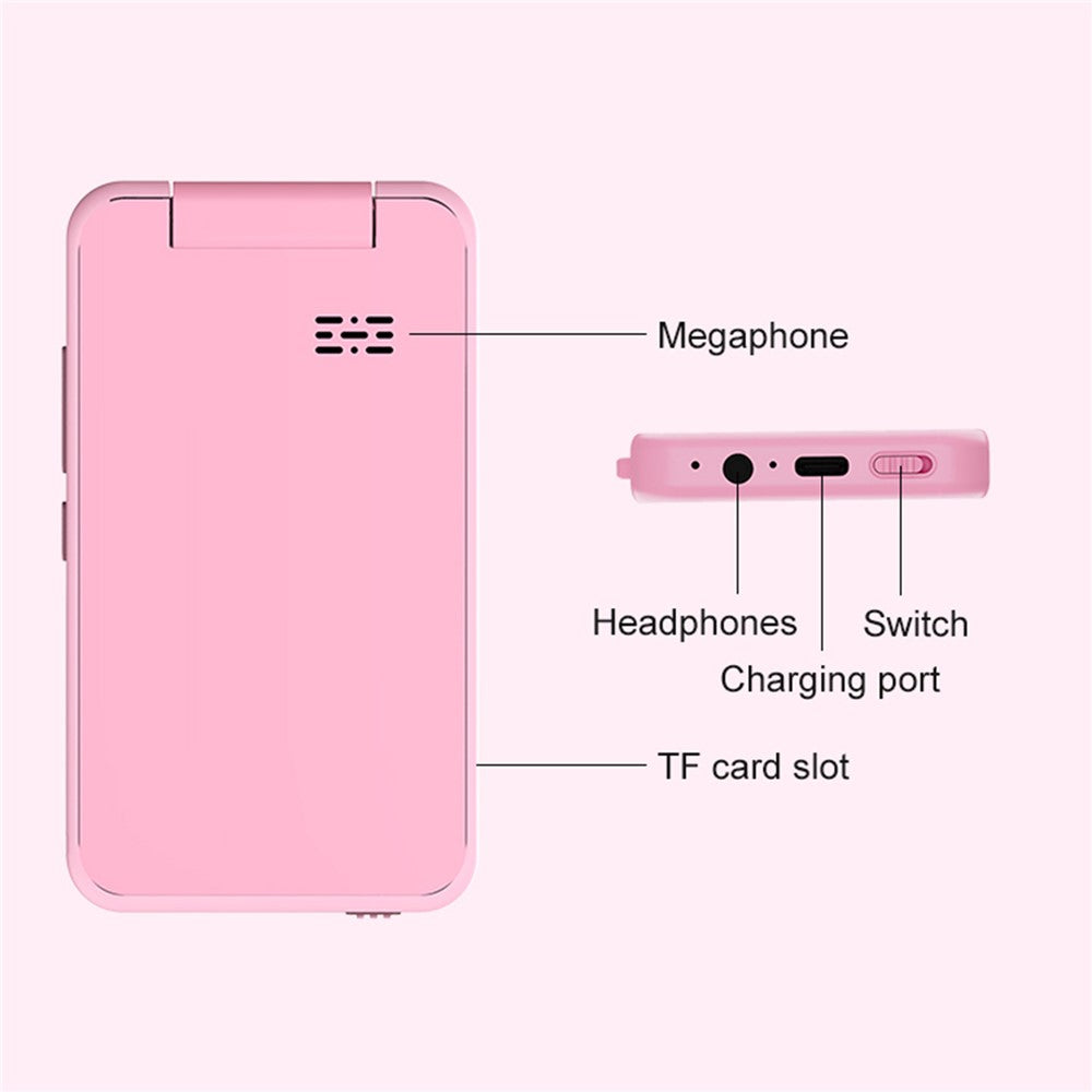 AC100 Solid Color 2.8-inch Touch Screen Kids Camera Game Music Alarm Clock HD Video Recorder