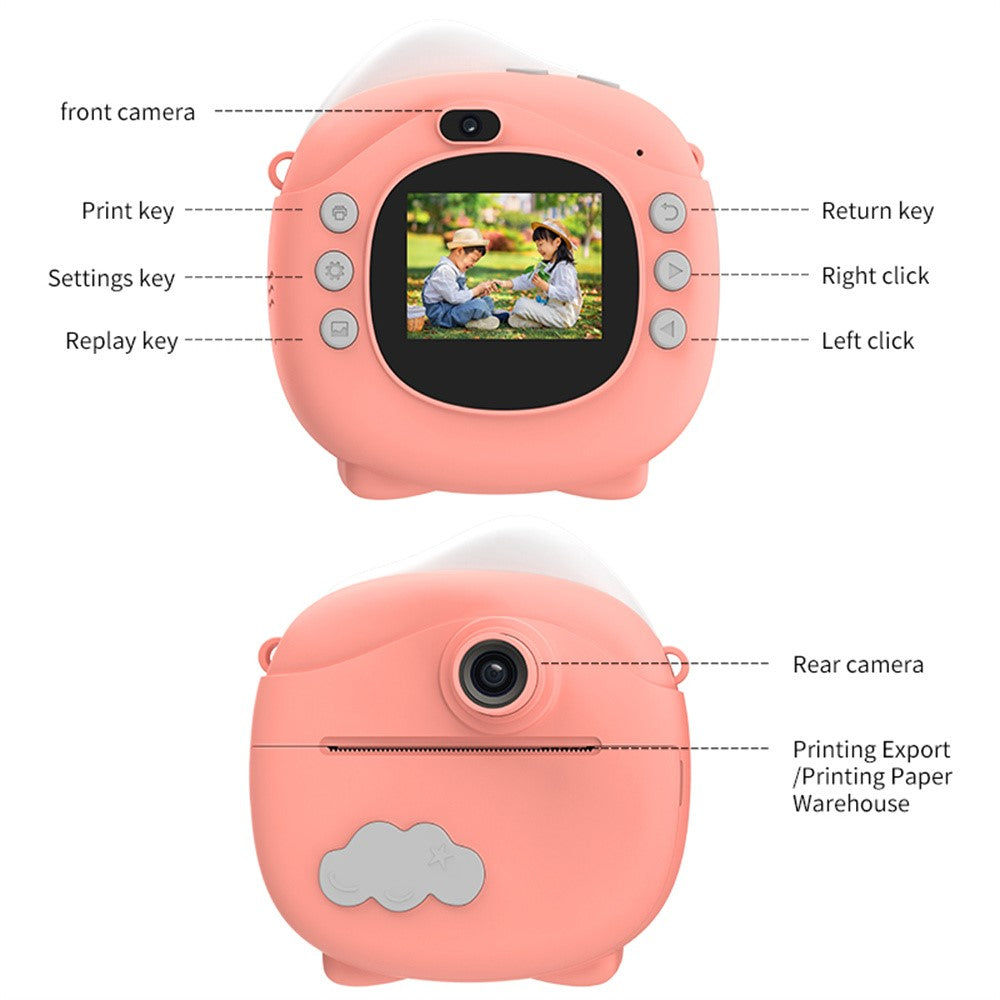 D10 2.0-inch IPS Screen Kids Camera Instant Print 1080P Digital Camera Toy with Printing Paper