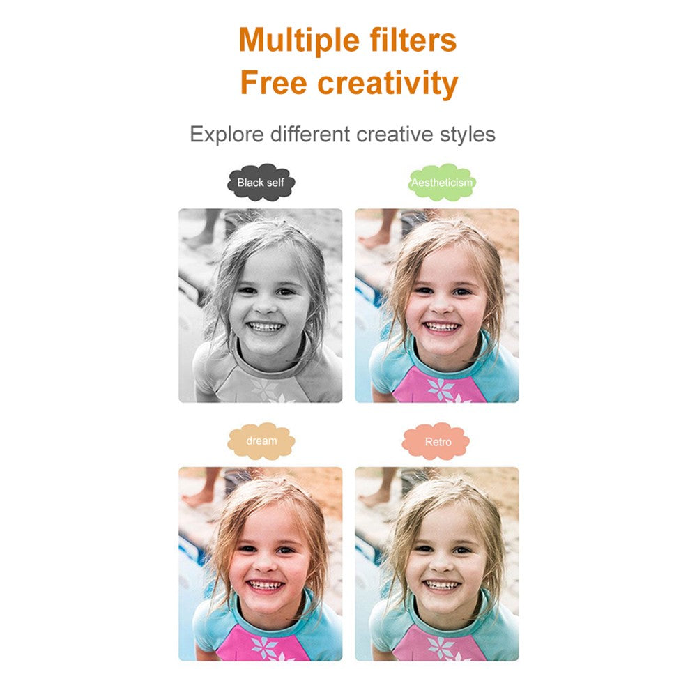 X7S 2.0-inch LCD HD Screen Kids Cartoon Digital Camera Front Rear Dual Camera Portable Small SLR Camera