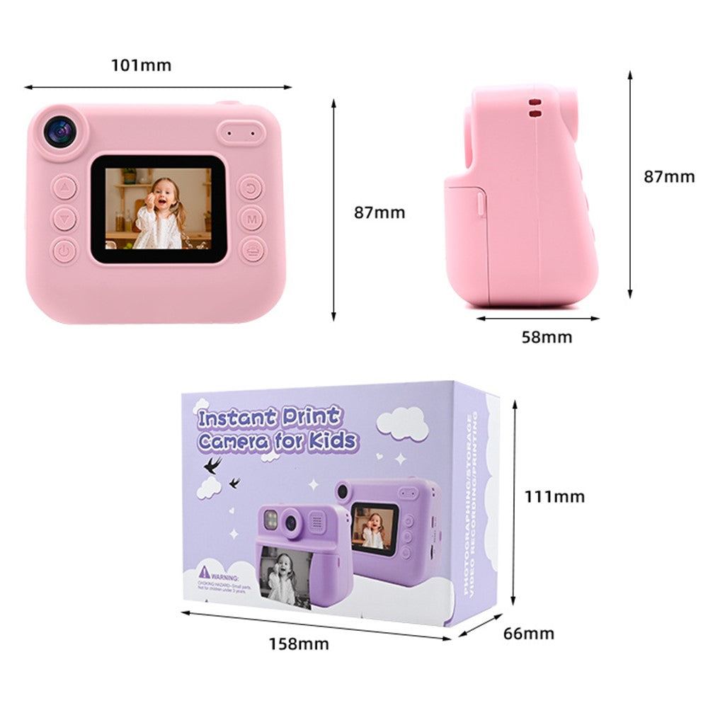 KDC-030D 2.0-inch Mini Children Instant Camera HD Dual Lens Digital Camera Photo Printer