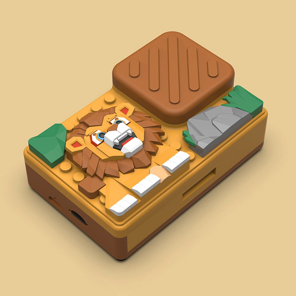 H7 Lion Design 2.4-inch IPS Screen Dual Lens Camera Kids Digital Camera Building Block Toy