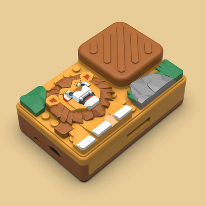 H7 Lion Design 2.4-inch IPS Screen Dual Lens Camera Kids Digital Camera Building Block Toy