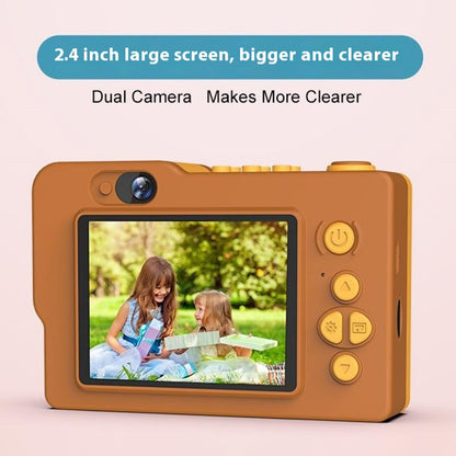 H7 Lion Design 2.4-inch IPS Screen Dual Lens Camera Kids Digital Camera Building Block Toy