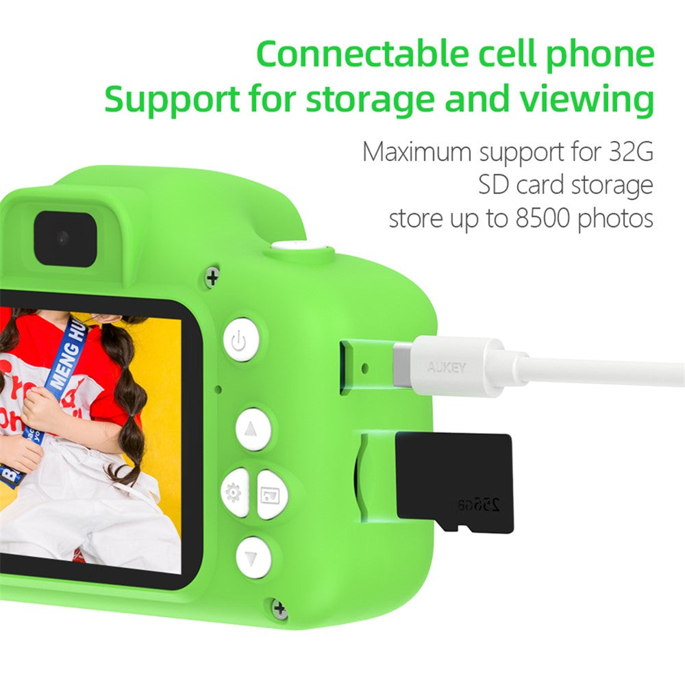 X9S 2-inch LCD Screen 4K Dual Lens Children Camera Cute Frog Kids Anti-Drop Digital Camera with Shouder Strap