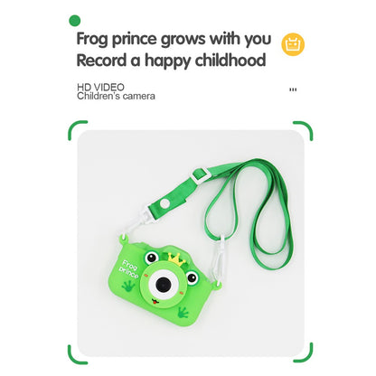 X9S 2-inch LCD Screen 4K Dual Lens Children Camera Cute Frog Kids Anti-Drop Digital Camera with Shouder Strap