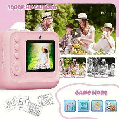 Z12 2.4-inch Mini Children HD Dual Lens Instant Camera Photo Printer with 32G TF Card