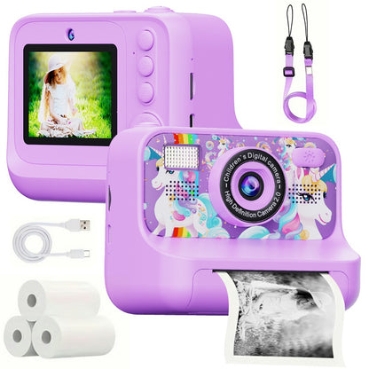 Z12 2.4-inch Mini Children HD Dual Lens Instant Camera Photo Printer with 32G TF Card