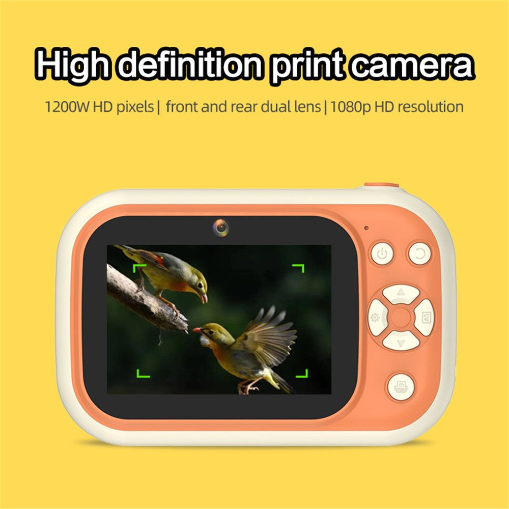 P1S HD Kids Camera 3.5-inch Inkless Print Camera 1080P Portable Cute Mini Camera Support MP3