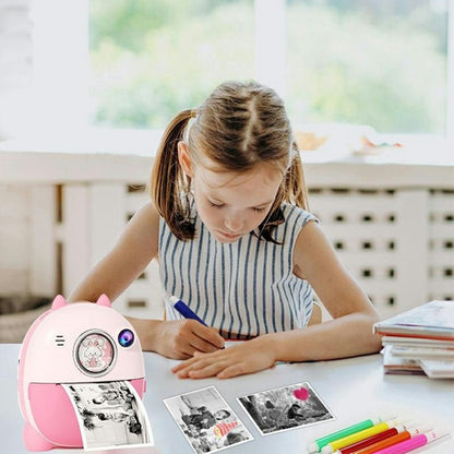 FB-001B HD Dual Lens 2.4 Inch Instant Print Camera with Built-In Games 10x Zoom Kids Camera