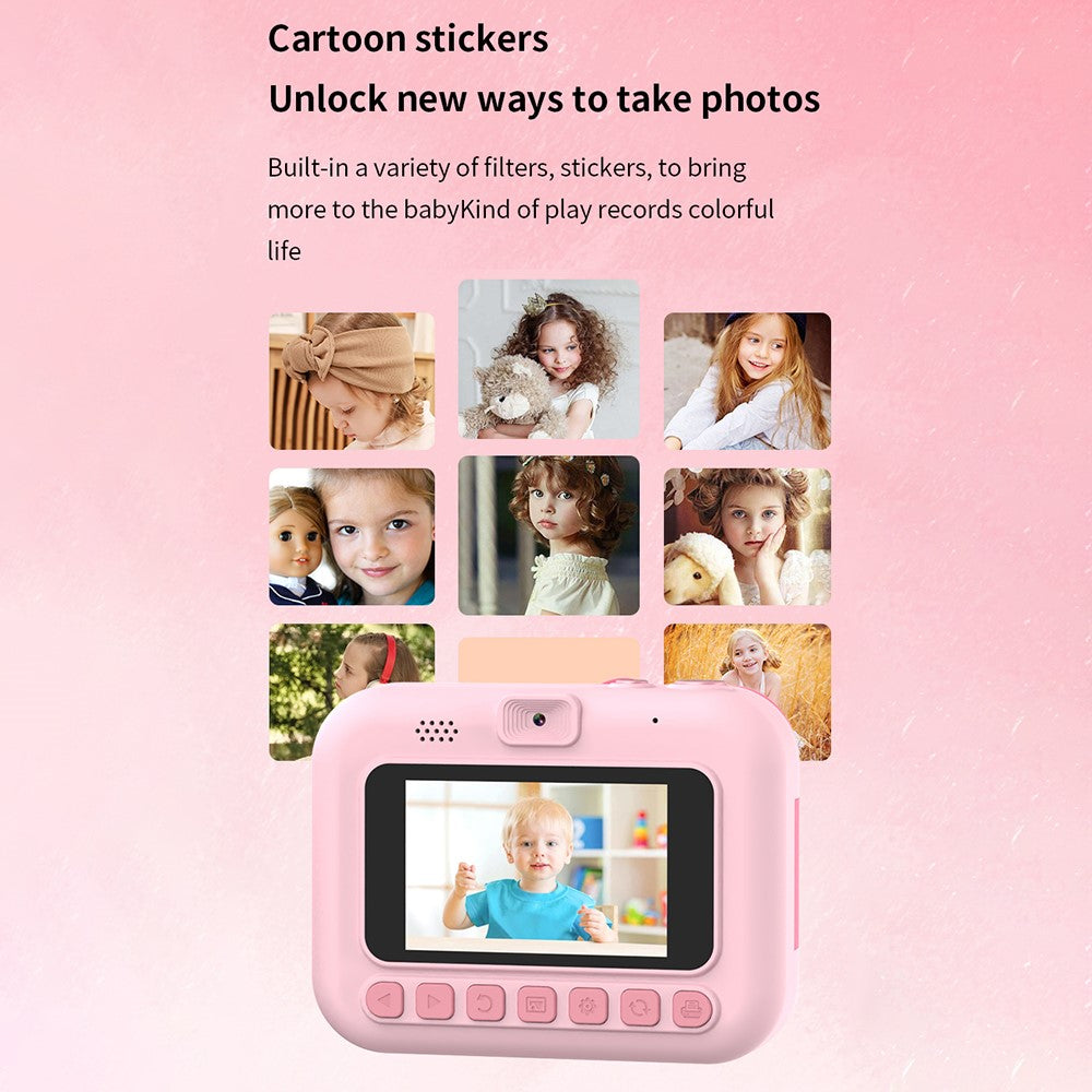 D3 Kids Instant Print Camera 3.0 Inch Screen 1080P Video Photo Digital Camera Birthday Gift