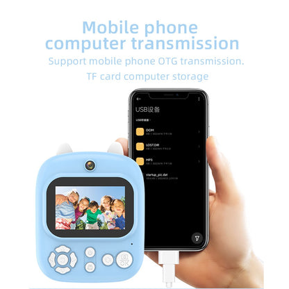 P2 2.4-inch IPS Screen Children Camera Thermal Printer Camera WiFi Printing Camera Support TF Card Storage