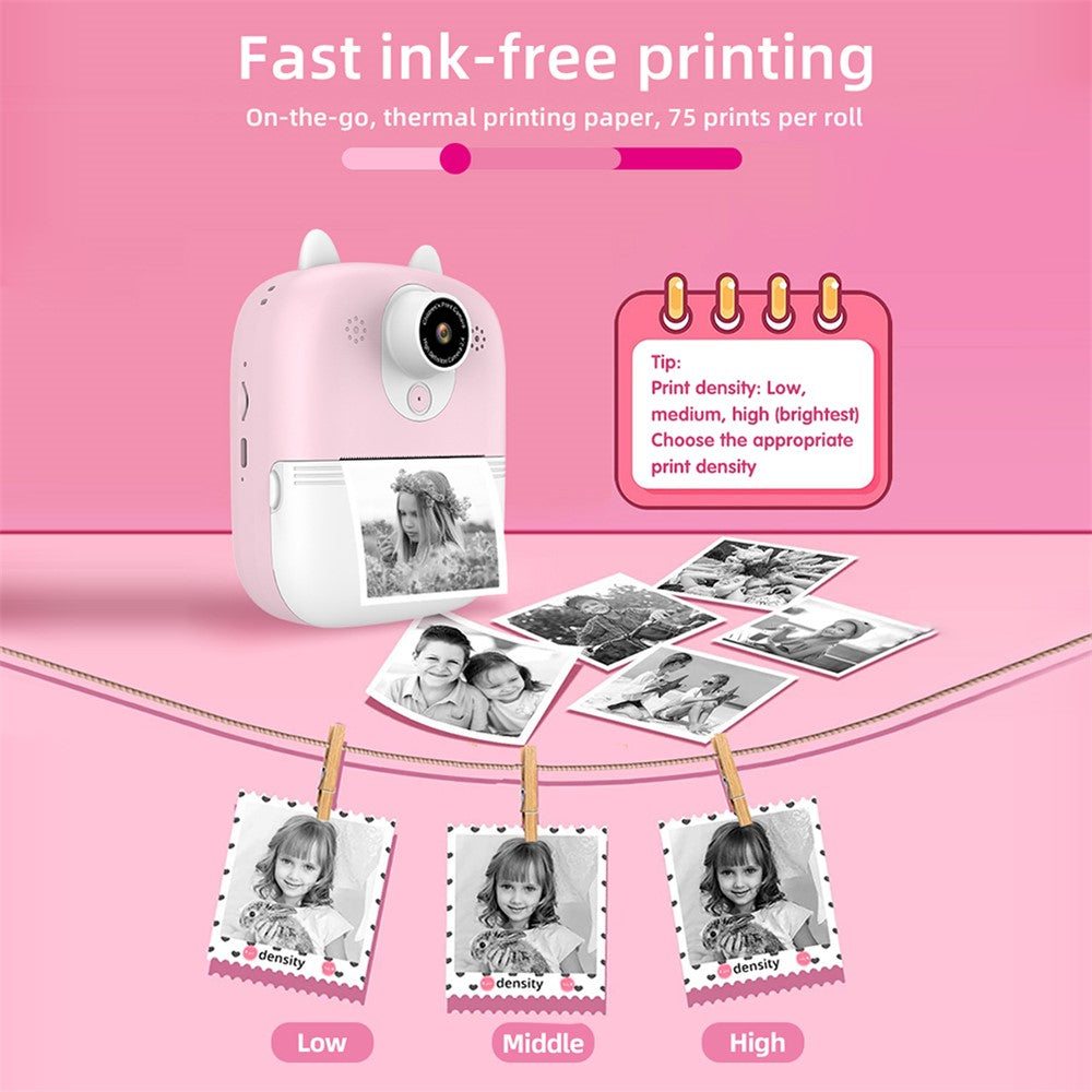 P2 2.4-inch IPS Screen Children Camera Thermal Printer Camera WiFi Printing Camera Support TF Card Storage