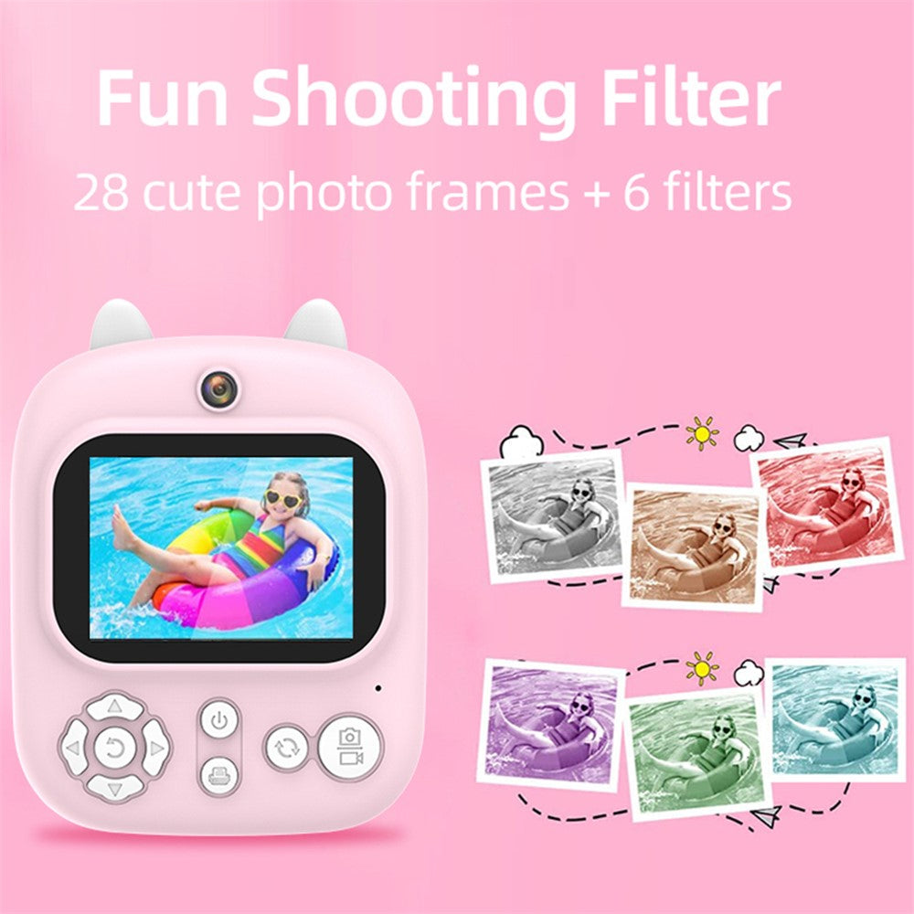 P2 2.4-inch IPS Screen Children Camera Thermal Printer Camera WiFi Printing Camera Support TF Card Storage