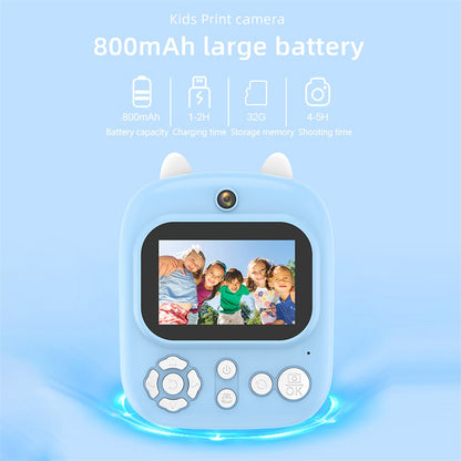 P2 2.4-inch IPS Screen Children Camera Thermal Printer Camera WiFi Printing Camera Support TF Card Storage