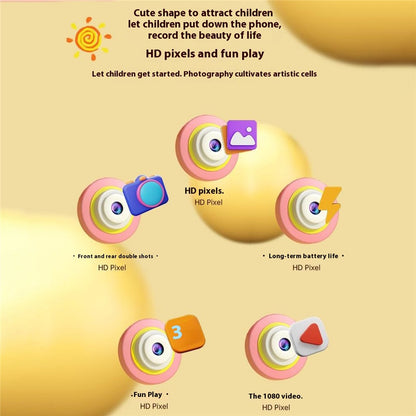 XJ01 2.0 Inch HD Dual Camera Digital Camera with 32GB Card and Reader Cartoon Kids Camera