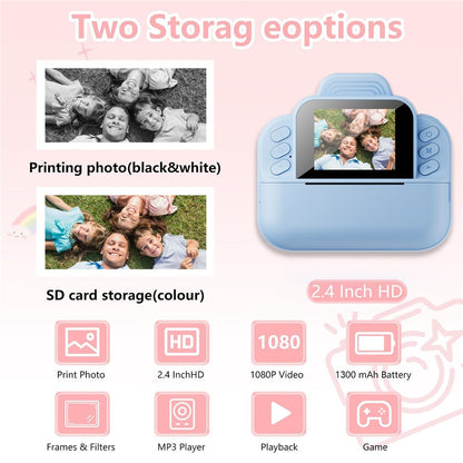 S9 2.4 Inch Kids Instant Print Camera Thermal Printer Children HD Video Recorder