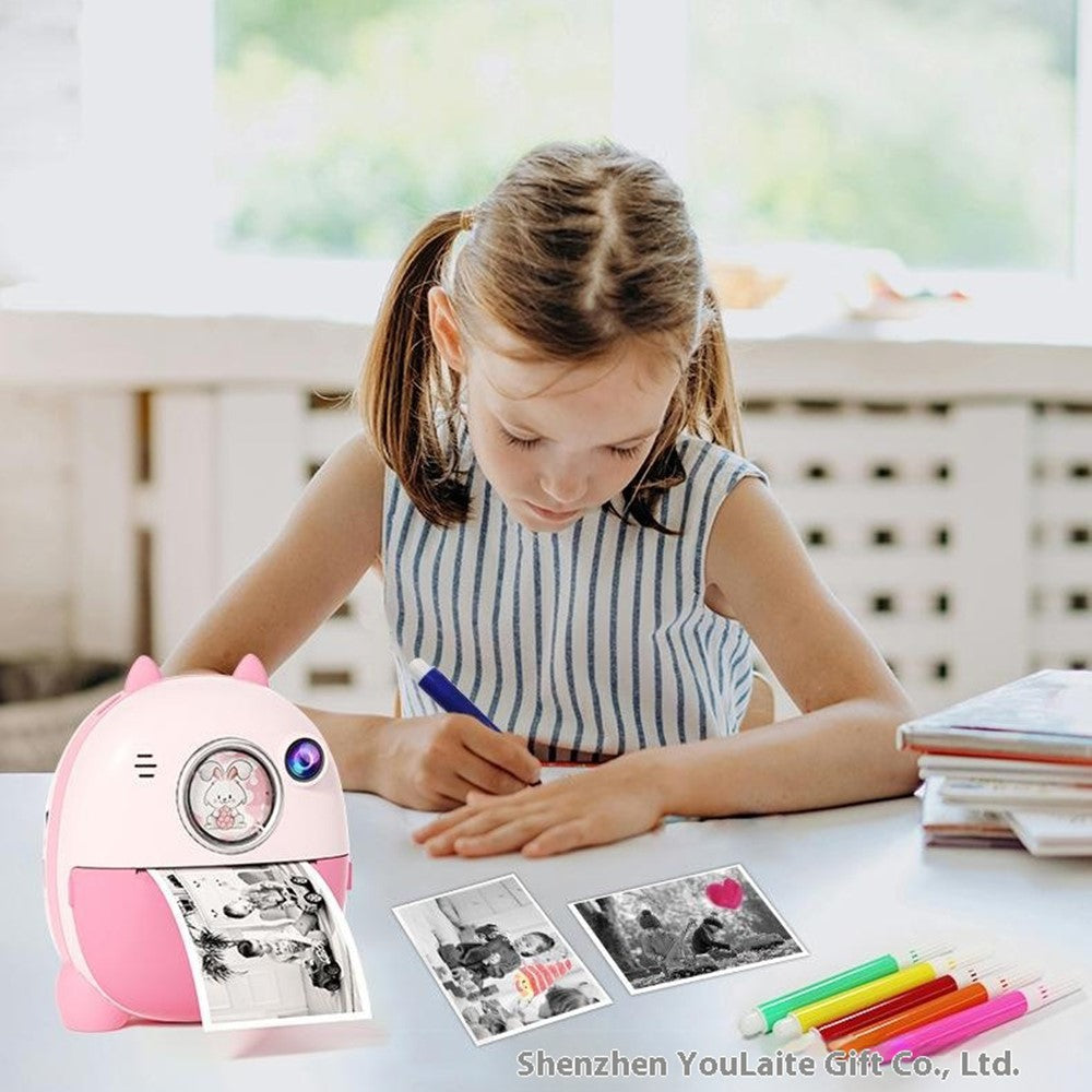FB-001B HD Dual Lens 2.4 Inch Instant Print Camera 10x Zoom Kids Camera with 32G TF Card + Card Reader