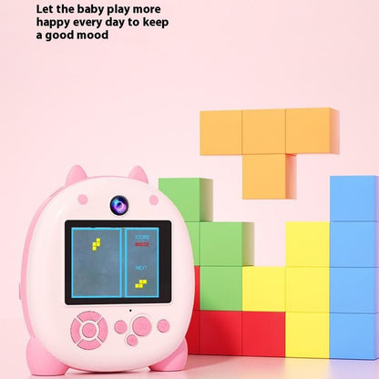 FB-001B HD Dual Lens 2.4 Inch Instant Print Camera 10x Zoom Kids Camera with 32G TF Card + Card Reader