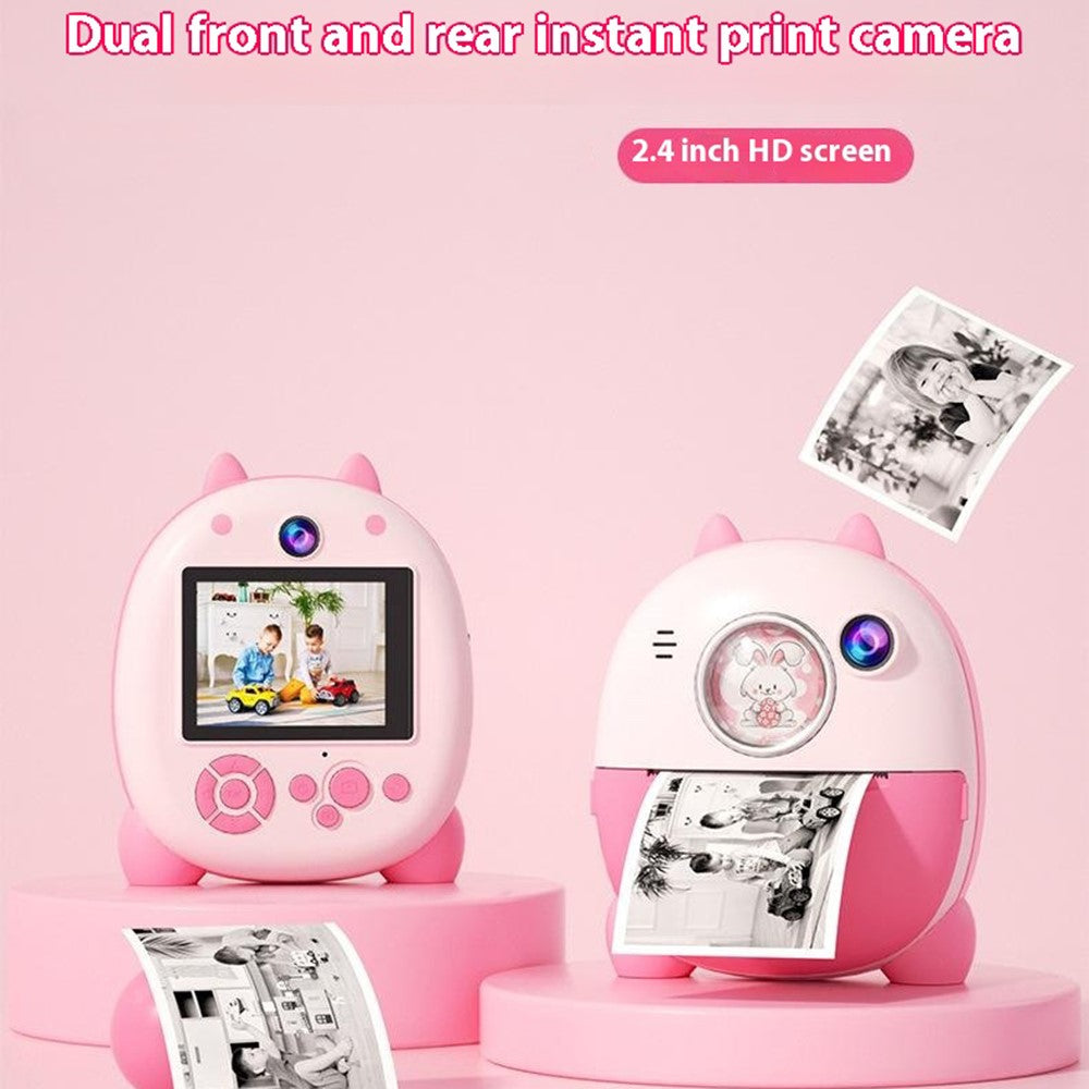 FB-001B HD Dual Lens 2.4 Inch Instant Print Camera 10x Zoom Kids Camera with 32G TF Card + Card Reader