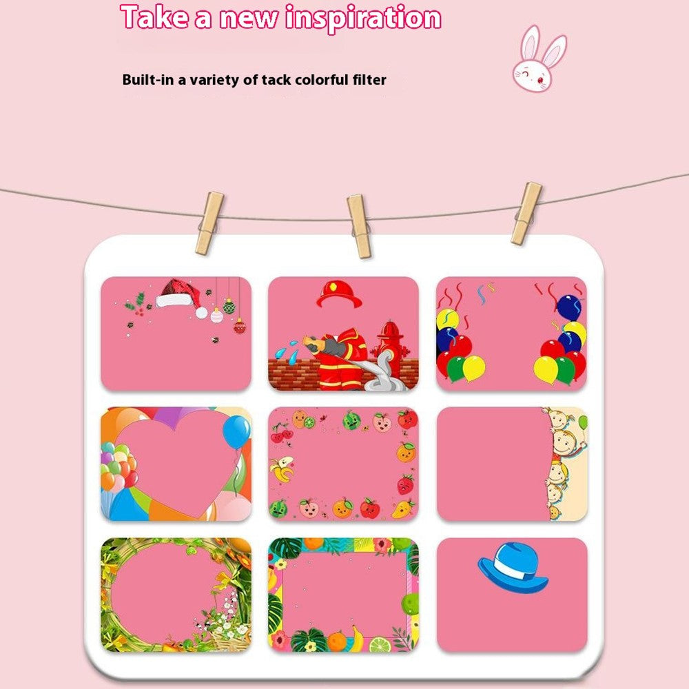 FB-001B HD Dual Lens 2.4 Inch Instant Print Camera 10x Zoom Kids Camera with 32G TF Card + Card Reader