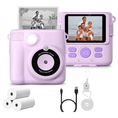 ABS-681 2.4 Inch IPS Screen Mini Kids Camera Instant Print Digital Camera HD 1080P Video Recorder