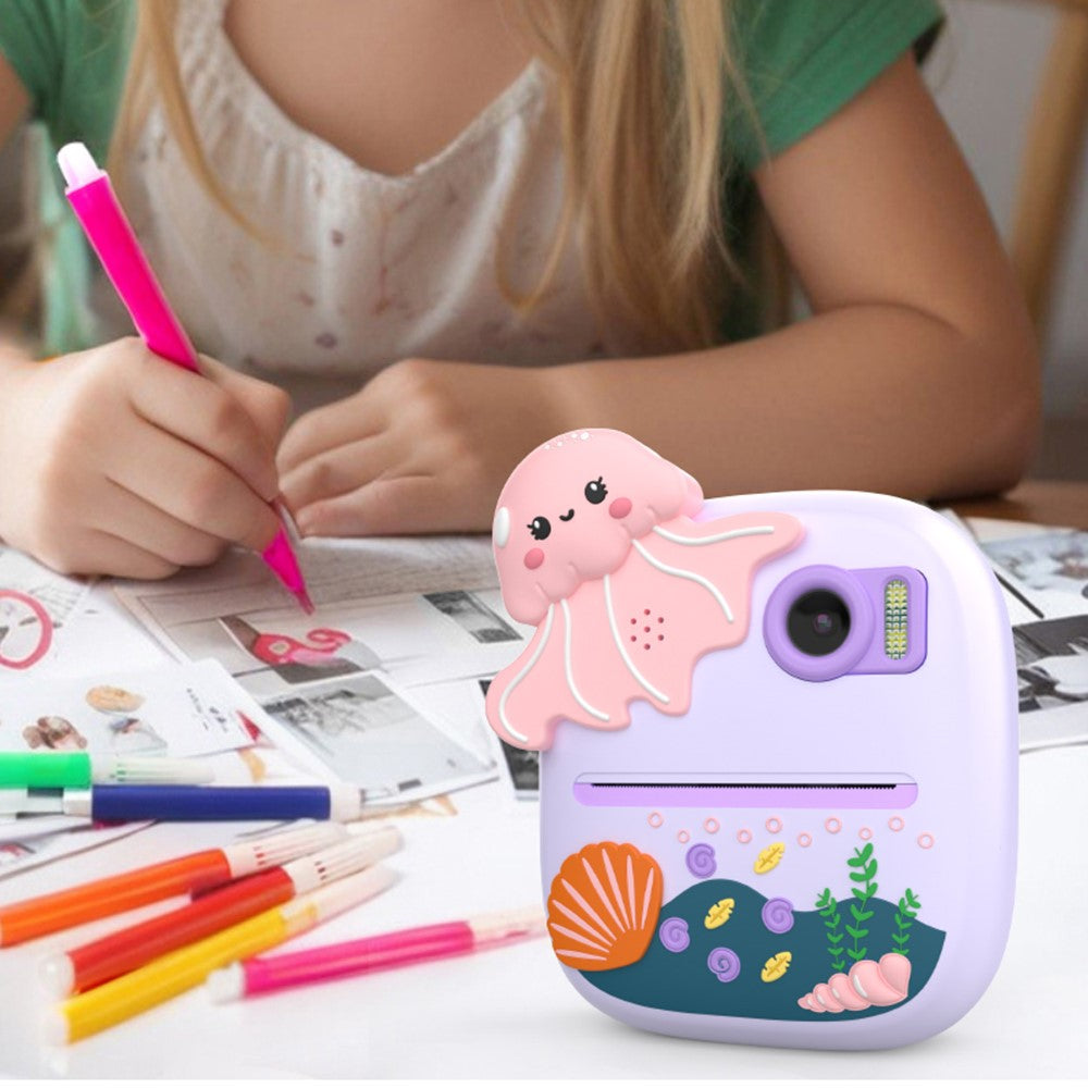 P8 Kids Camera Dual Lens Instant Print 2.4 Inch IPS Screen Video Recorder with 32GB Card + Card Reader