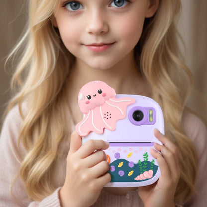 P8 Kids Camera Dual Lens Instant Print 2.4 Inch IPS Screen Video Recorder with 32GB Card + Card Reader