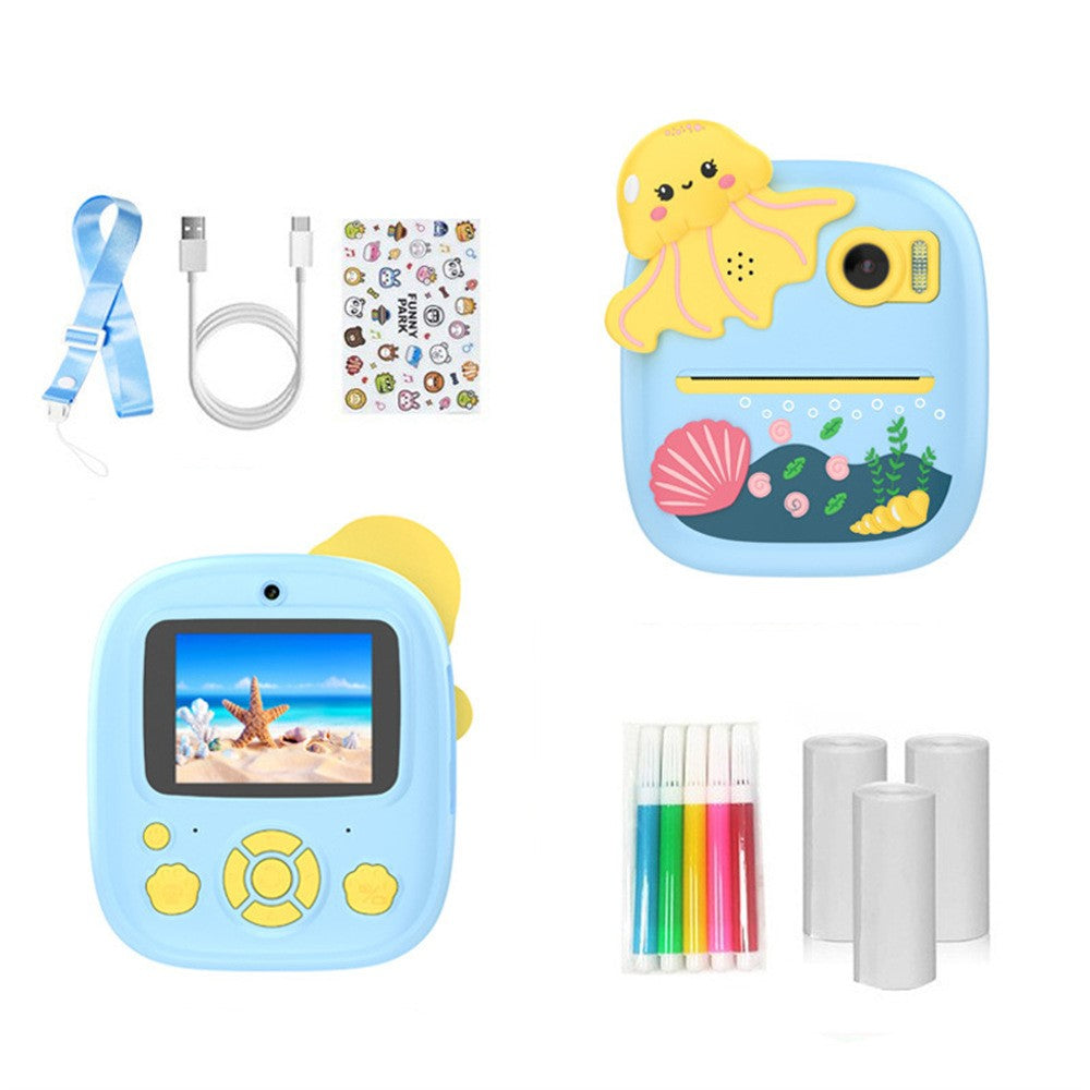 P8 Kids Camera Dual Lens Instant Print 2.4 Inch IPS Screen Video Recorder with 32GB Card + Card Reader