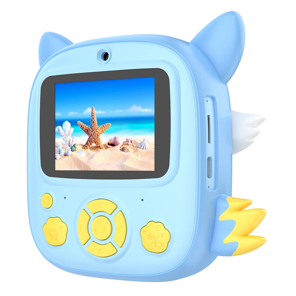 P7 2.4 Inch IPS Screen Kids Digital Camera Dual Lens Instant Printer with 32GB Card + Card Reader