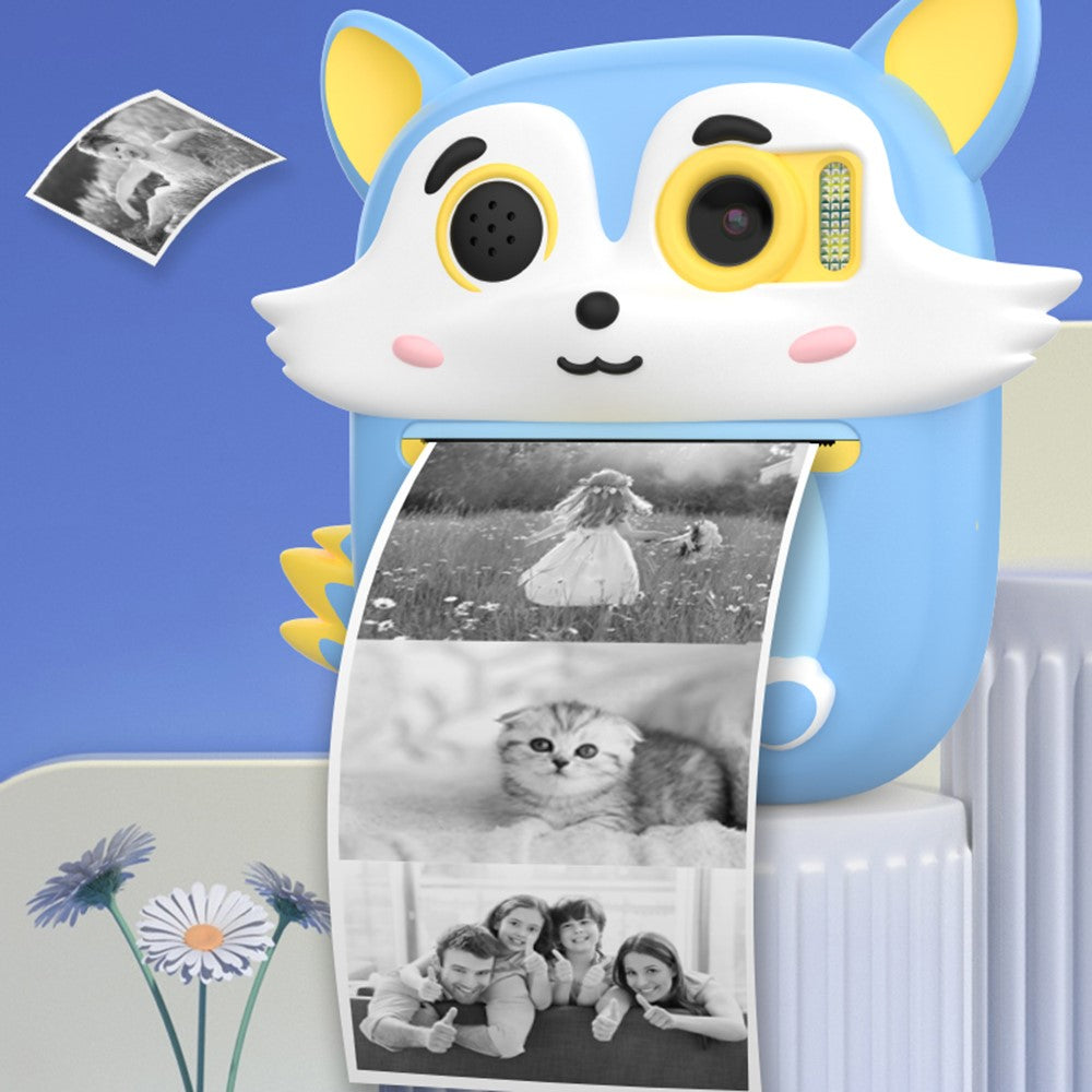 P7 2.4 Inch IPS Screen Kids Digital Camera Dual Lens Instant Printer with 32GB Card + Card Reader
