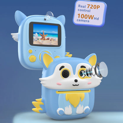 P7 2.4 Inch IPS Screen Kids Digital Camera Dual Lens Instant Printer with 32GB Card + Card Reader