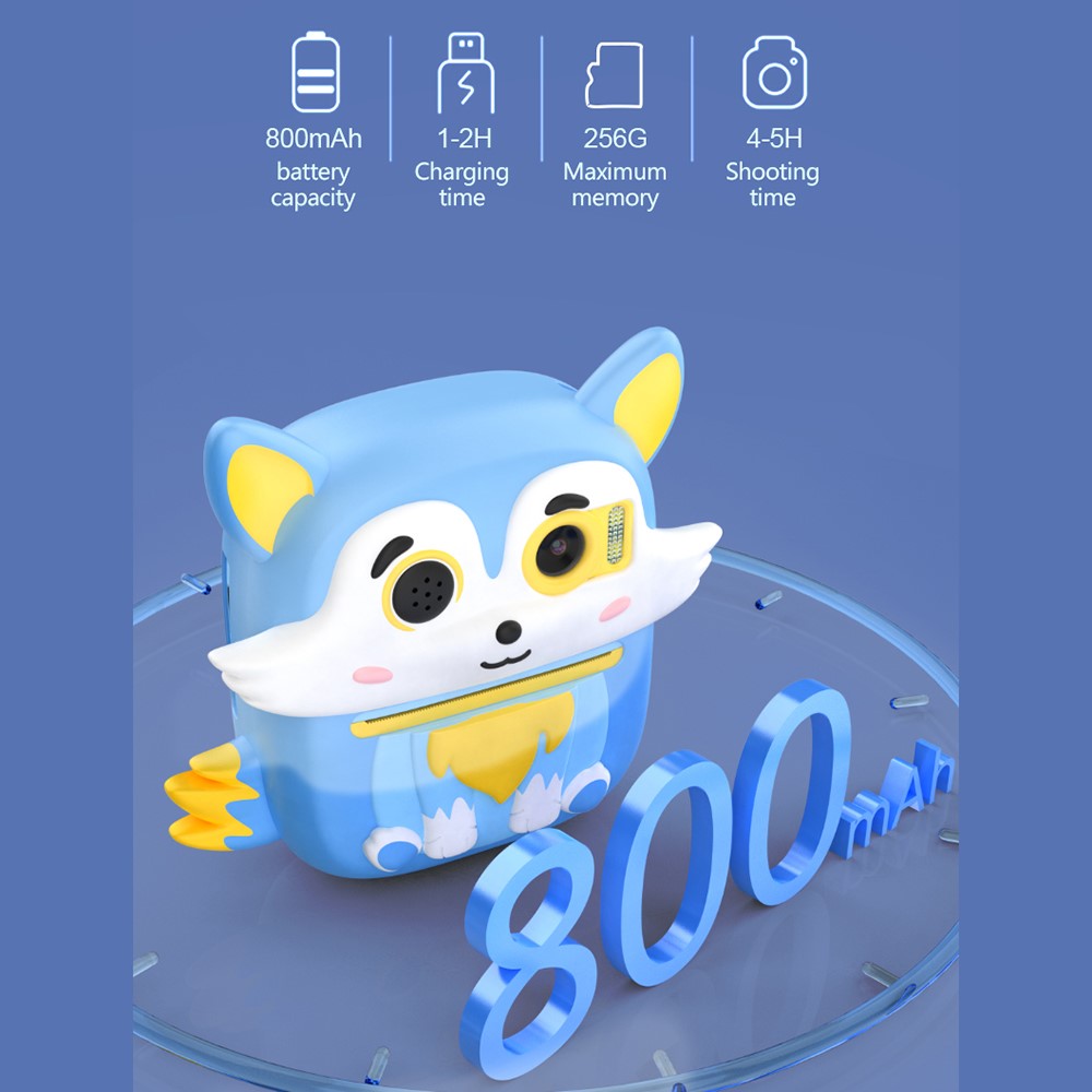 P7 2.4 Inch IPS Screen Kids Digital Camera Dual Lens Instant Printer with 32GB Card + Card Reader