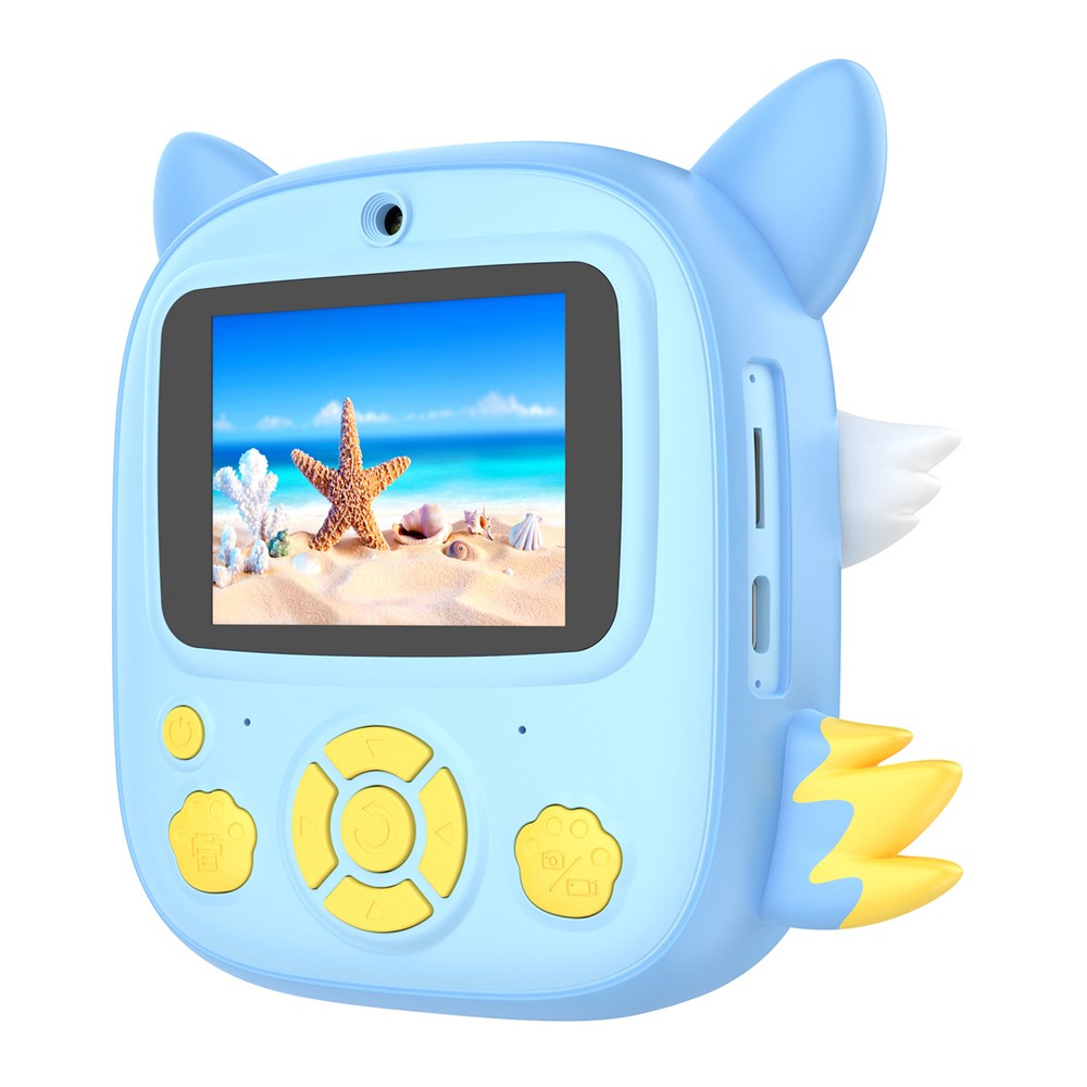 P7 2.4 Inch IPS Screen Cartoon Fox Kids Camera Instant Print Dual Lens HD Video Recorder for Children