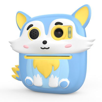 P7 2.4 Inch IPS Screen Cartoon Fox Kids Camera Instant Print Dual Lens HD Video Recorder for Children