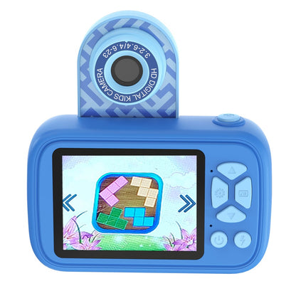 H19 2.4 Inch Screen Kids Camera Flip Lens Digital Camera HD Camcorder Built In Games ( without Tripod )