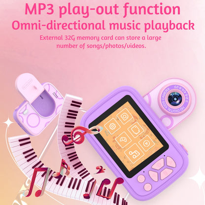 H19 2.4 Inch Screen Kids Camera Flip Lens Digital Camera HD Camcorder Built In Games ( without Tripod )