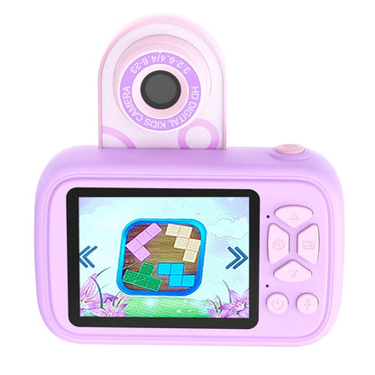 H19 2.4 Inch Screen Kids Camera Flip Lens Digital Camera HD Camcorder Built In Games ( without Tripod )